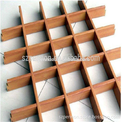 Artistic Wood Grain Suspended Ceiling Tiles Open Cell Ceiling